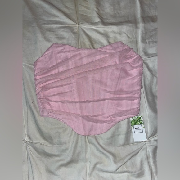 Fashion Nova Tops - Fashion Nova - Light Pink Corset Shirt - Size Large - Never worn - Tags still on